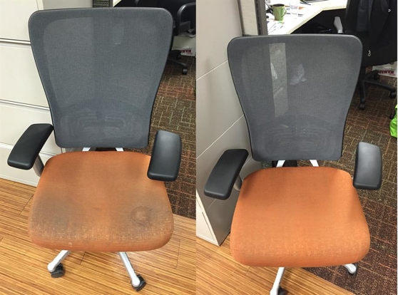 Before and after chair cleaning