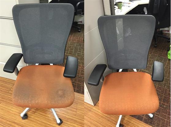 Before and after chair cleaning